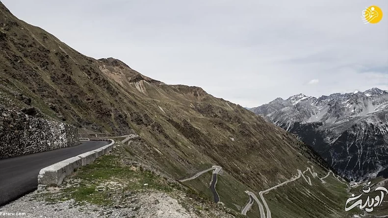 (تصاویر) خطرناکترین جاده جهان در دامنه آلپ